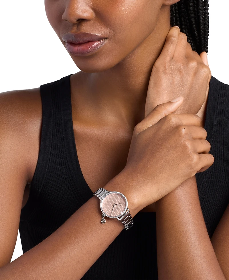 Michael Kors Women's Pyper Quartz Two-Hand Silver Stainless Steel Watch 32mm