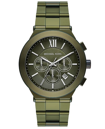 Michael Kors Men's Billie Quartz Chronograph Green Stainless Steel Watch 44mm
