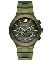 Michael Kors Men's Billie Quartz Chronograph Green Stainless Steel Watch 44mm