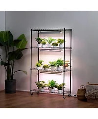 Sugift 4-Tier Plant Shelf with 90W Full Spectrum Grow Light