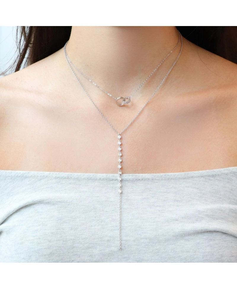 The Lovery Interlocking Cz Necklace Sterling Silver