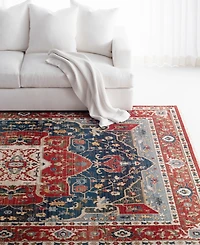 Lauren Ralph Lauren Camille LRL1225A Red and Navy 10' X 13' Area Rug