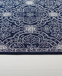 Lauren Ralph Lauren Etienne LRL6603N Navy and Ivory 5' X 5' Square Area Rug