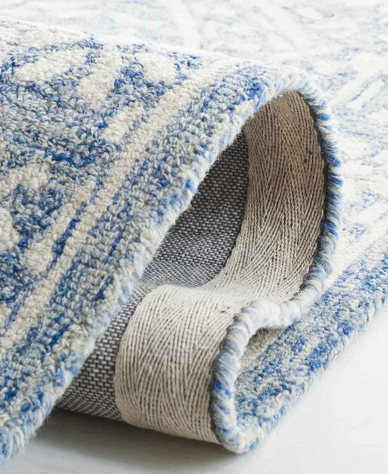 Lauren Ralph Lauren Olivier LRL6935M Blue and Ivory 5' X 5' Square Area Rug