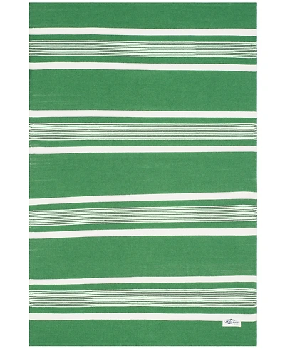 Lauren Ralph Lauren Hanover Stripe LRL2461B Green 4' X 6' Outdoor Area Rug