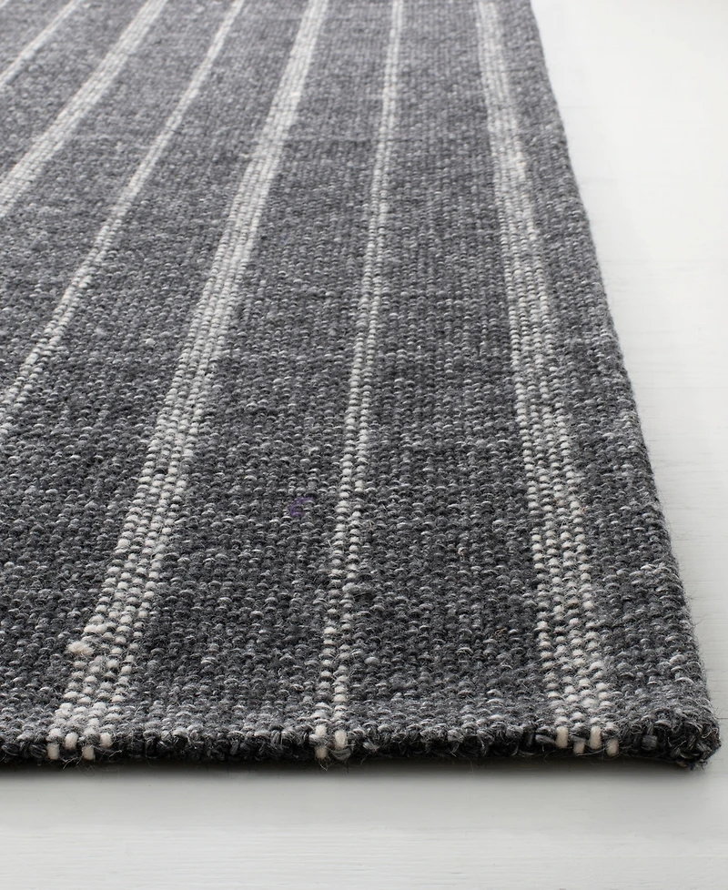 Lauren Ralph Lauren Miles Stripe LRL6400A Charcoal 2'6" X 8' Runner Area Rug