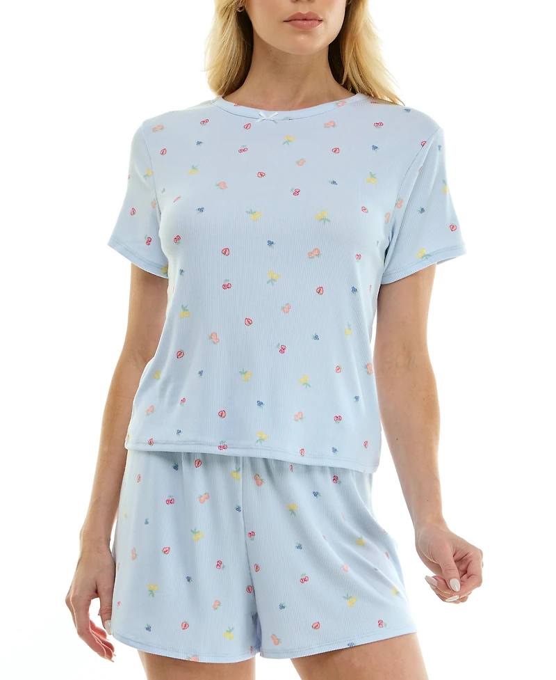 Sincerely Jules Women's Short-Sleeve T-Shirt and Pull-On Shorts, 2-Piece Set