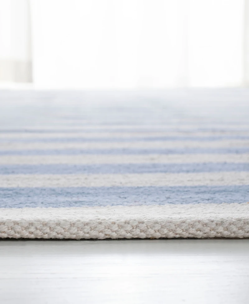 Lauren Ralph Lauren Ludlow Stripe LRL7350B Chambray 4' X 6' Area Rug