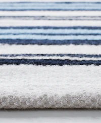 Lauren Ralph Lauren Leopold Stripe LRL2462B White and French Blue 8' X 10' Outdoor Area Rug