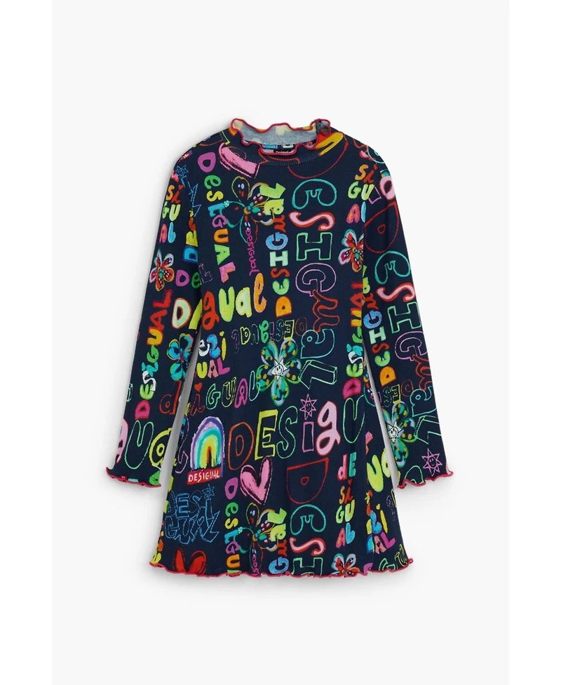 Desigual Girls Girls's Long sleeve lettering dress