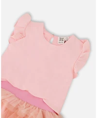 Deux par Deux Little Girls Bi-Material Dress