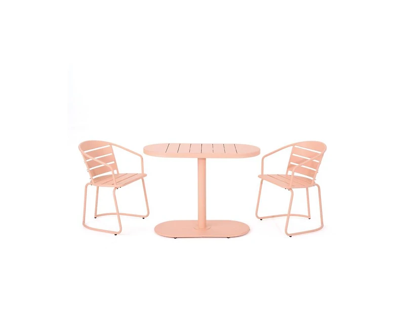 Sumyeg 3-Piece Retro Modern Outdoor Bistro Set with Oval Table