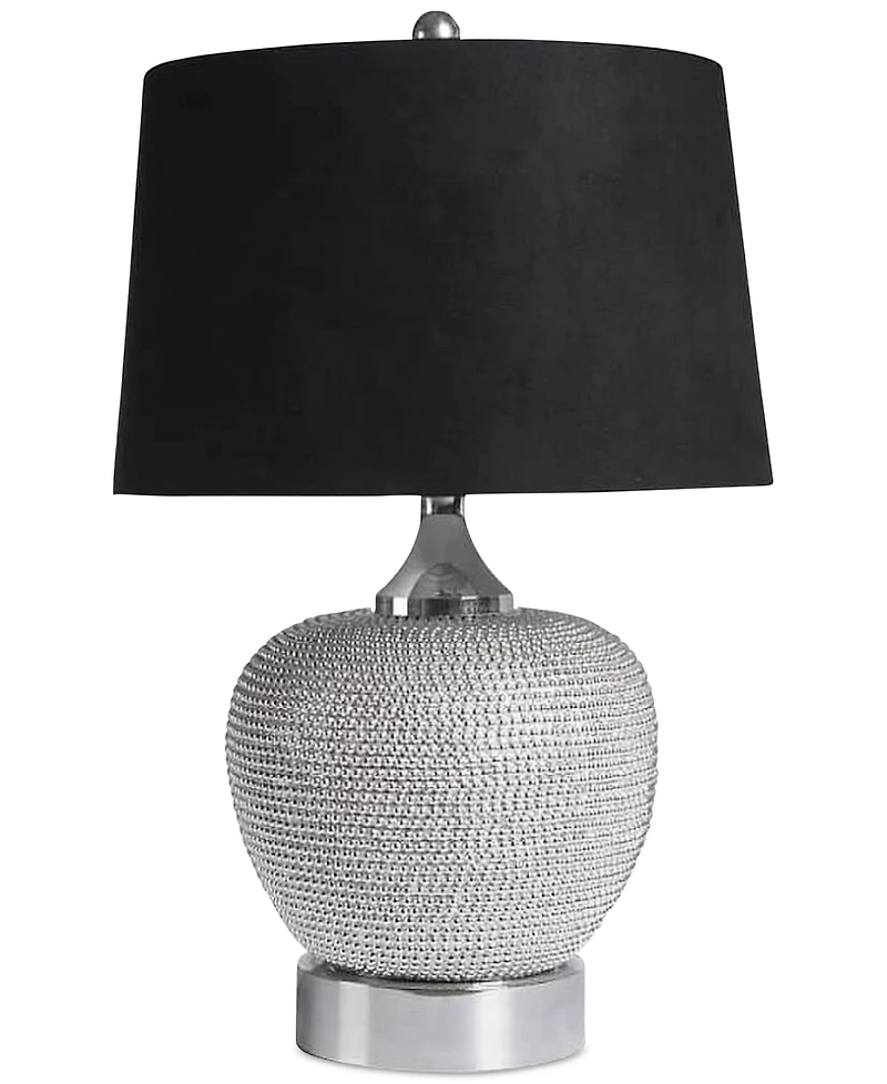 Abbyson Living Rory Silver-Tone Beaded Table Lamp