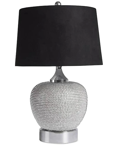 Abbyson Living Rory Silver-Tone Beaded Table Lamp