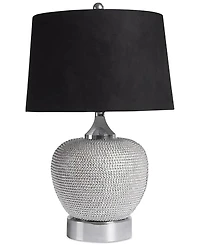 Abbyson Living Rory Silver-Tone Beaded Table Lamp