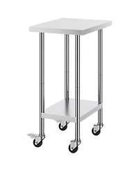 Sugift Stainless Steel Work Table 24 x 18 x 38 in Adjustable Height for Commercial Kitchen