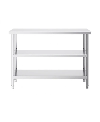 Sugift Stainless Steel Food Prep Table 14 x 48 x 34 in with Adjustable Undershelf for Kitchen