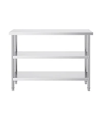 Sugift Stainless Steel Food Prep Table 14 x 48 x 34 in with Adjustable Undershelf for Kitchen