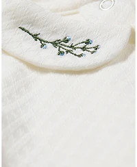 MeMoi Baby Boys Unisex Blue Buds Sweetest Bloom Cotton/Rayon Embroidered Footie