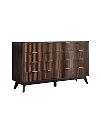 gaomon Modern Fluted Dresser with 8 Drawers and Faux Marble Top
