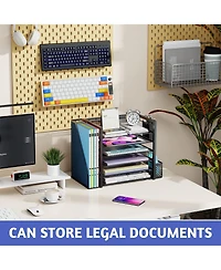 Gnuadz 6 Tier Desk File Organizer Letter Tray Pen Holder