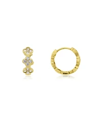 The Lovery Cz Clover Huggie Hoop Earrings 14K Gold-Plated Sterling Silver