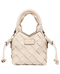 Tommy Bahama Demi Mini Woven Pu Tote – Mini Woven Faux Leather Top Handle and Crossbody Bag