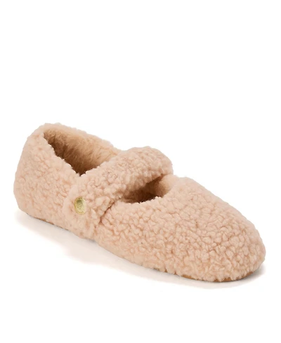 Dearfoams Women's Maryanne Luxe Teddy Maryjane Slippers