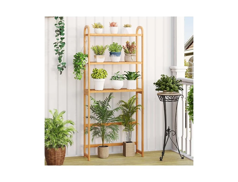 Slickblue 3-Tier Wicker Bathroom Floor Organizer with Adjustable Shelves