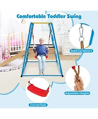 Slickblue Kids Indoor Playset 6 in 1 Jungle Gym with Slide