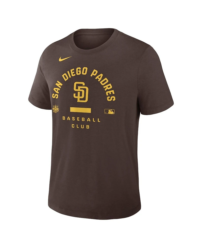 Nike Men's Brown San Diego Padres Authentic Collection Early Work Tri-Blend Dri-fit T-Shirt