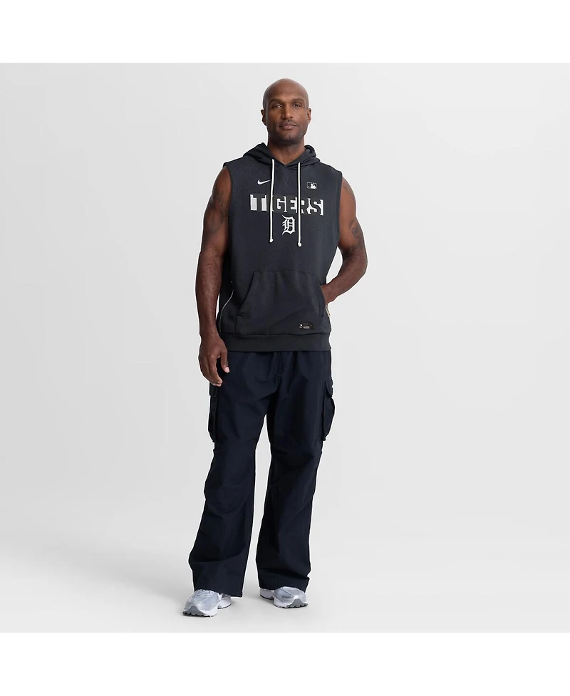 Nike Men's Navy Detroit Tigers Authentic Collection Standard Issue Dri-fit Sleeveless Hoodie