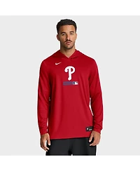 Nike Men's Red Philadelphia Phillies Authentic Collection Dri-fit Long Sleeve Hoodie