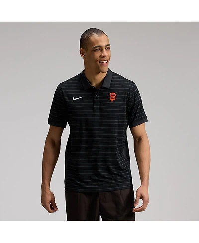 Nike Men's Black San Francisco Giants Authentic Collection Striped Victory Dri-fit Polo Shirt