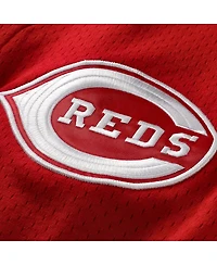 Mitchell & Ness Men's Deion Sanders Red Cincinnati Reds Cooperstown Mesh Batting Practice Button-Up Jersey