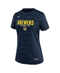Nike Women's Navy Milwaukee Brewers Authentic Collection Velocity Dri-fit T-Shirt