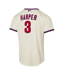 Nike Big Boys and Girls Bryce Harper Cream Philadelphia Phillies Alternate 2 Replica Jersey