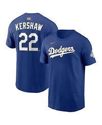 Nike Men's Clayton Kershaw Royal Los Angeles Dodgers 2026 Gold Collection Name Number T-Shirt