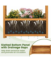 Sugift Wooden Raised Garden Bed with Lattice Trellis and Arched Roof