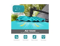 Lucky One 10 ft Solar Offset Patio Umbrella with Base 32 Led Lights 360 Rotation