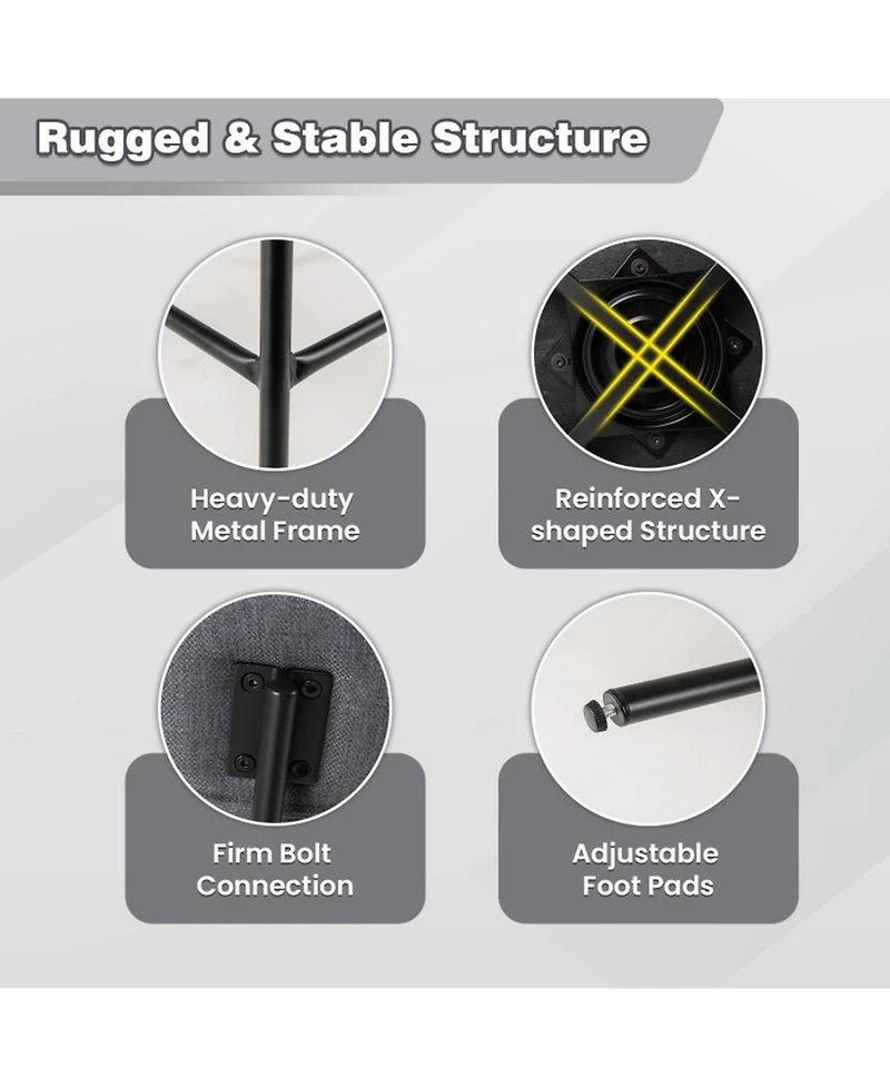 Gouun 29 in Swivel Upholstered Counter Height Bar Stools Set of 2 with Metal Legs