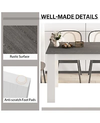 Gouun 47 in Rectangular Kitchen Dining Table for 4 with Anti-Scratch Foot Pads