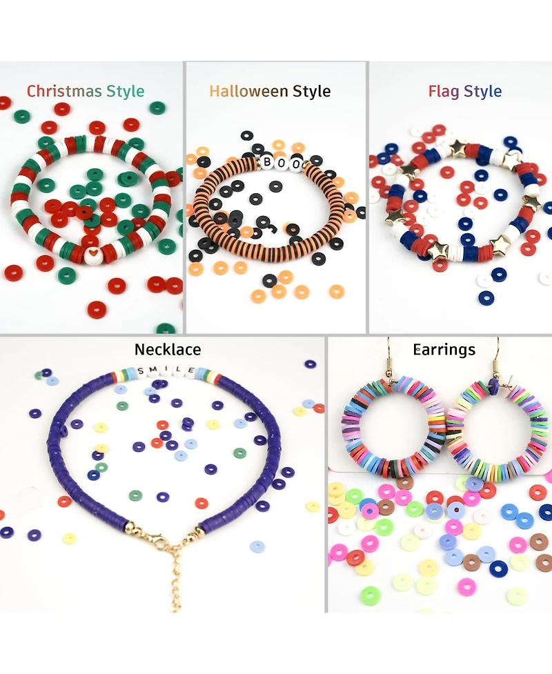 Gnuadz 6000 Clay Beads Bracelet Making Kit Preppy Friendship Polymer Charms Crafts Gifts Ages 6-12 Classic