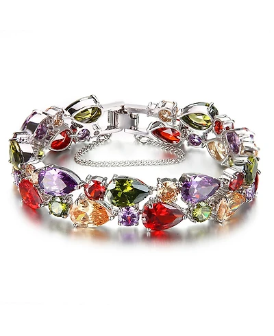 Gnuadz 8 Cz Gemstone Link Bracelet for Women Gift