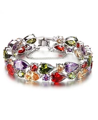 Gnuadz 8 Cz Gemstone Link Bracelet for Women Gift