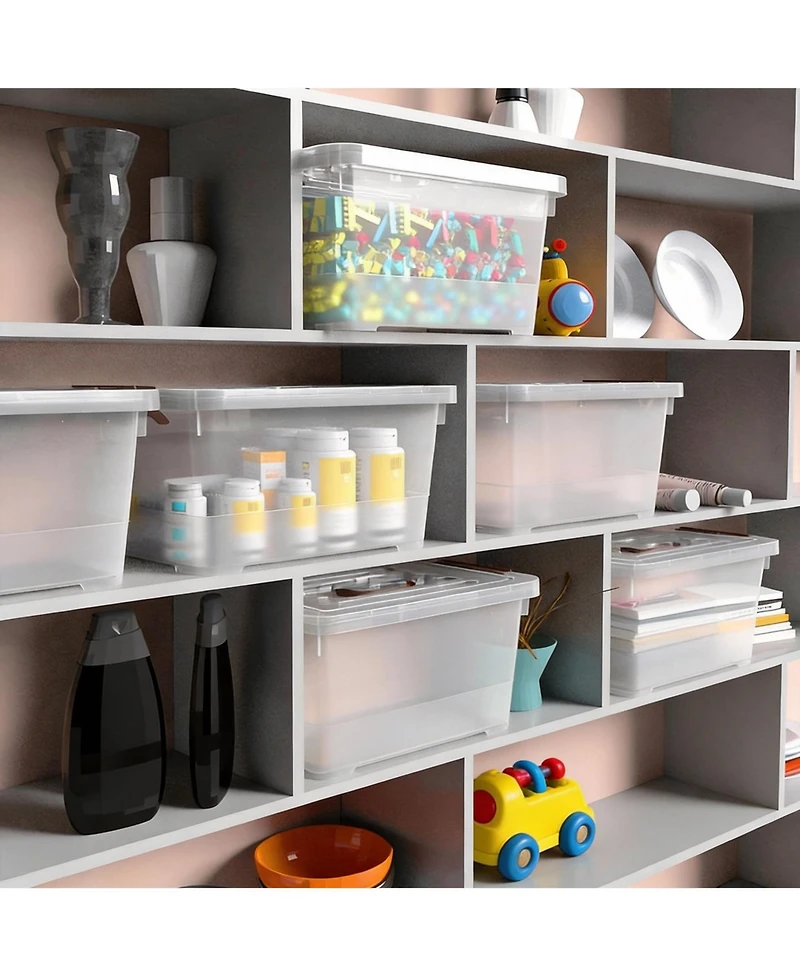 Gnuadz 6-pack 7 Qt Stackable Latch Storage Box with Handle