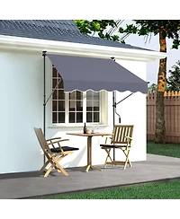 Sugift 59 x 47in Retractable Patio Awning Sunshade Shelter for Patio and Balcony