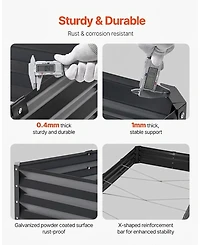 Sugift Metal Raised Garden Planter Box 8 x 4 x 1 Galvanized