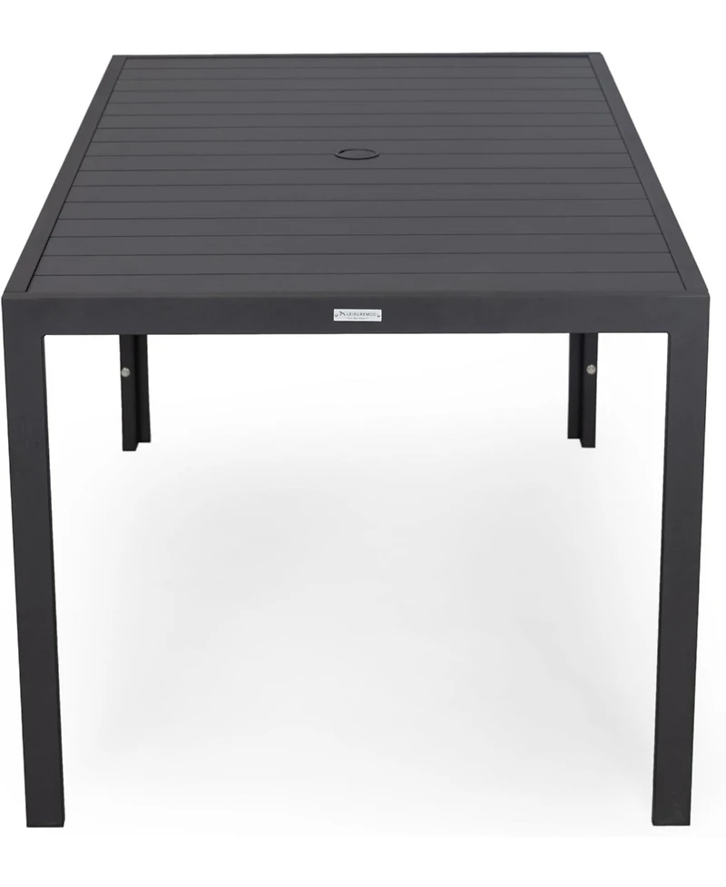LeisureMod 63" Outdoor Aluminum Dining Table for Modern Home, Patio, Backyard Garden Chelsea Collection