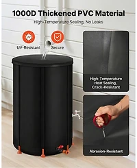 Sugift 100 Gallon Collapsible Rain Barrel Portable Water Collection Barrel With Spigot